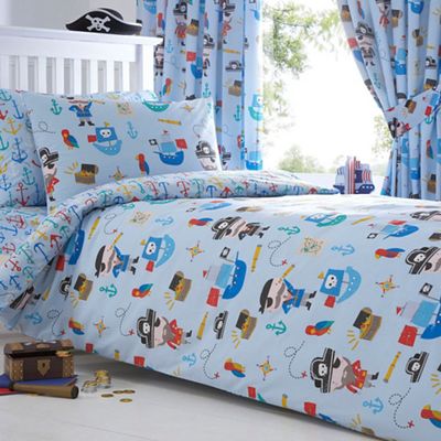 Kids' blue 'Pirates' duvet cover and pillow case set